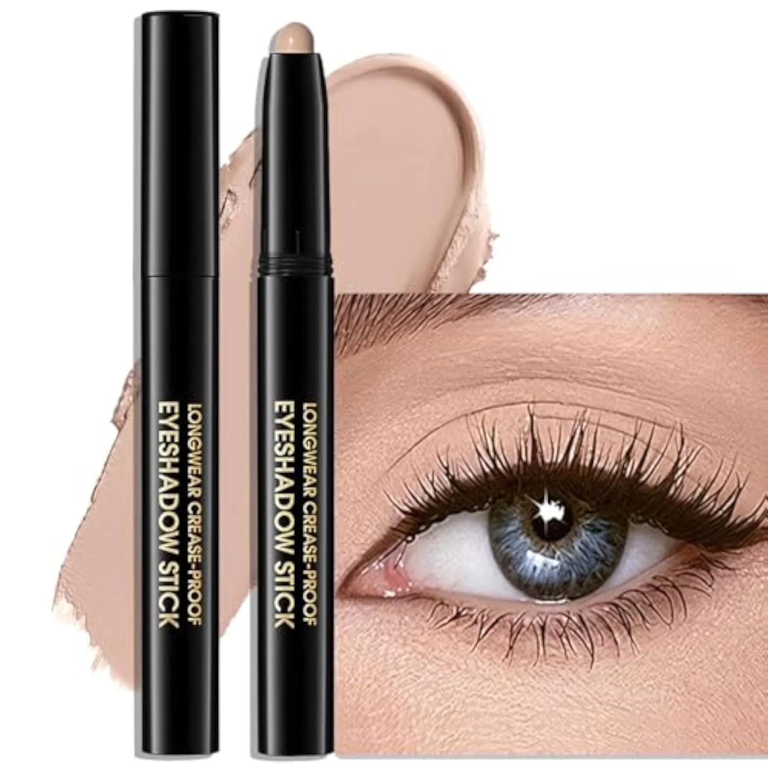 Eyeshadow Stick Matte Eye Brightener Pencil Cream Nude Eye Shadow Base Crayon Long-Lasting Crease-Proof Naked Eyeshadow Blendable High Pigmented Single Eyeliner Makeup for Wo