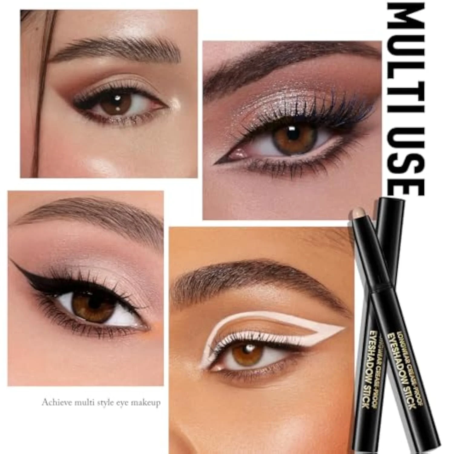 Eyeshadow Stick Matte Eye Brightener Pencil Cream Nude Eye Shadow Base Crayon Long-Lasting Crease-Proof Naked Eyeshadow Blendable High Pigmented Single Eyeliner Makeup for Wo