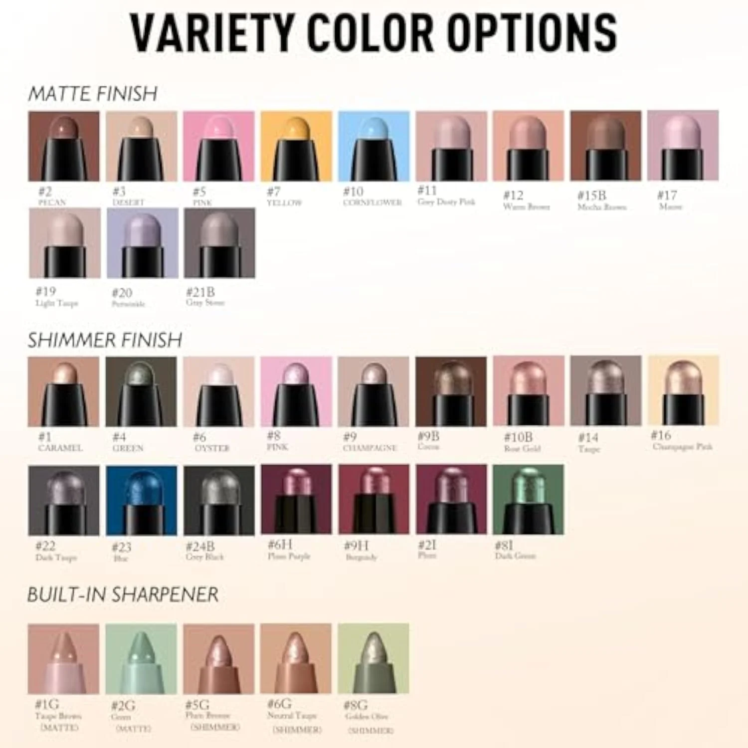 Eyeshadow Stick Matte Eye Brightener Pencil Cream Nude Eye Shadow Base Crayon Long-Lasting Crease-Proof Naked Eyeshadow Blendable High Pigmented Single Eyeliner Makeup for Wo