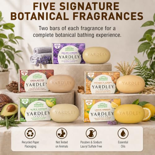 London Scented Bar Soap Variety Pack - 10 Bars Bath Soap Gift Set for Women & Men: English