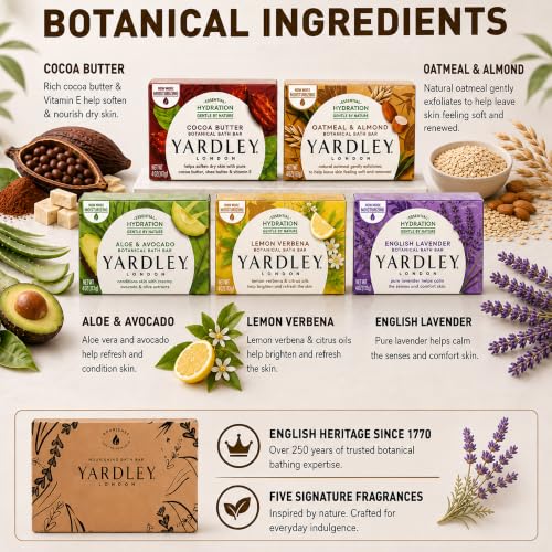 London Scented Bar Soap Variety Pack - 10 Bars Bath Soap Gift Set for Women & Men: English