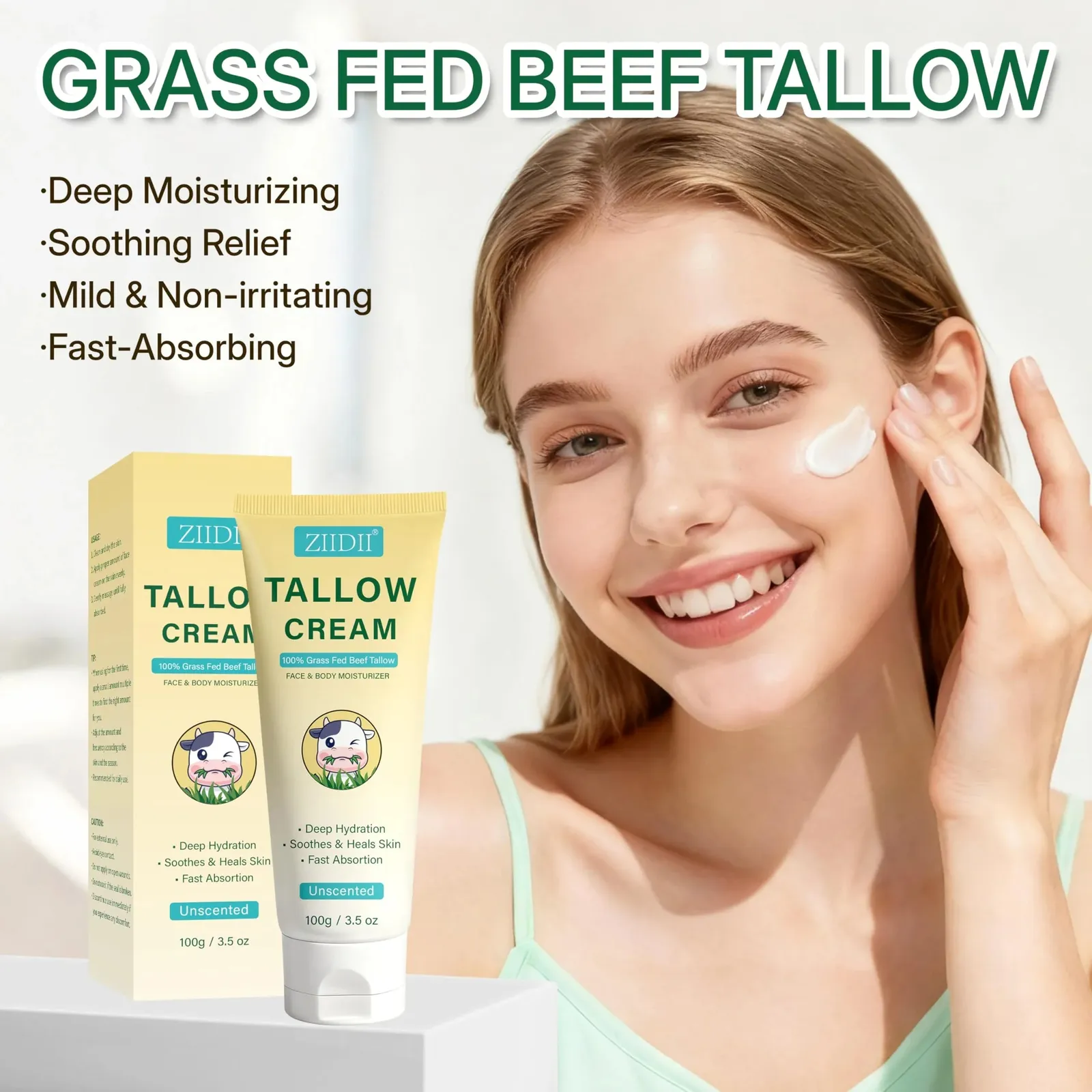 Whipped Grass Fed Beef Tallow Face Moisturizer