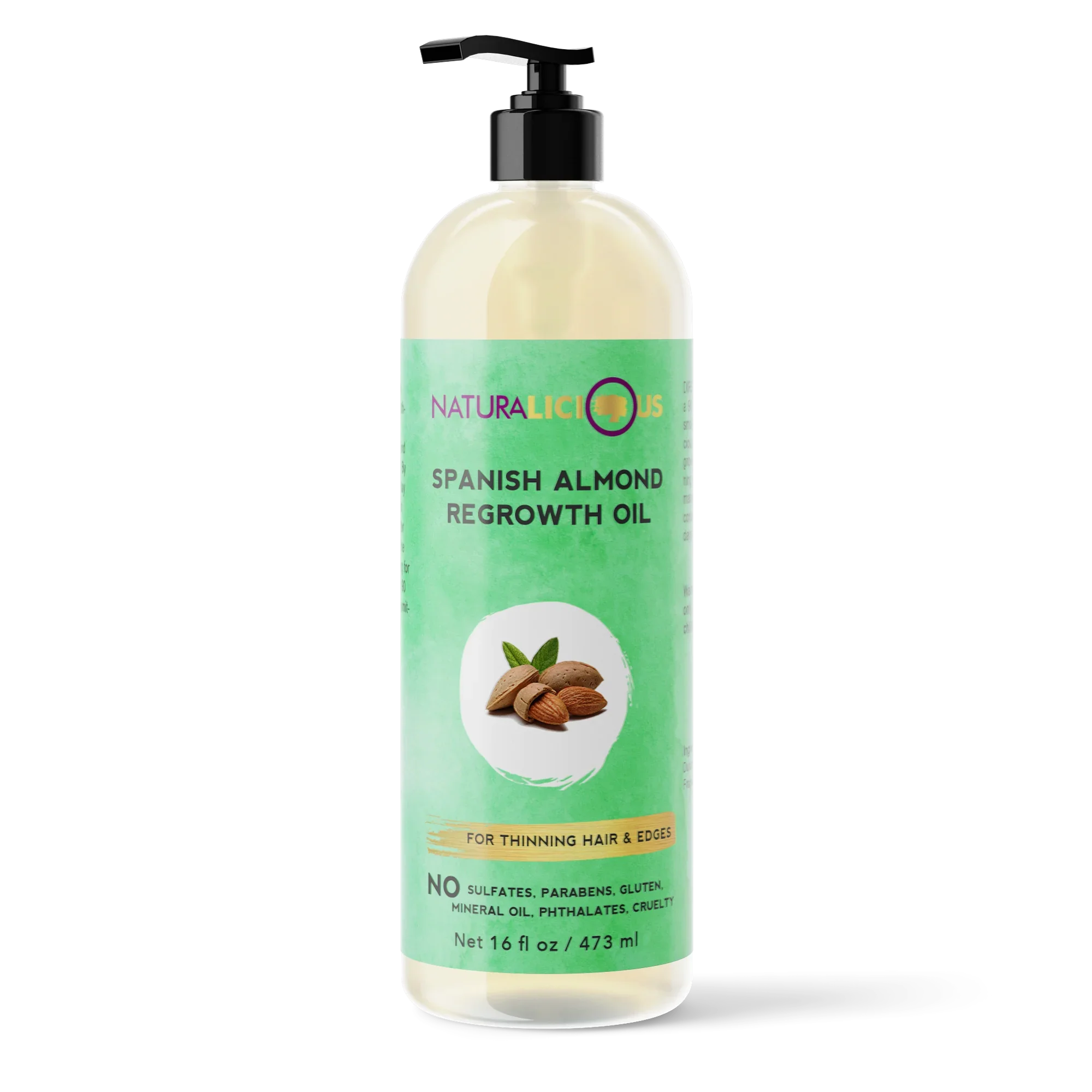 Naturalicious Salon Size - Spanish Almond Regrowth Oil, 16oz
