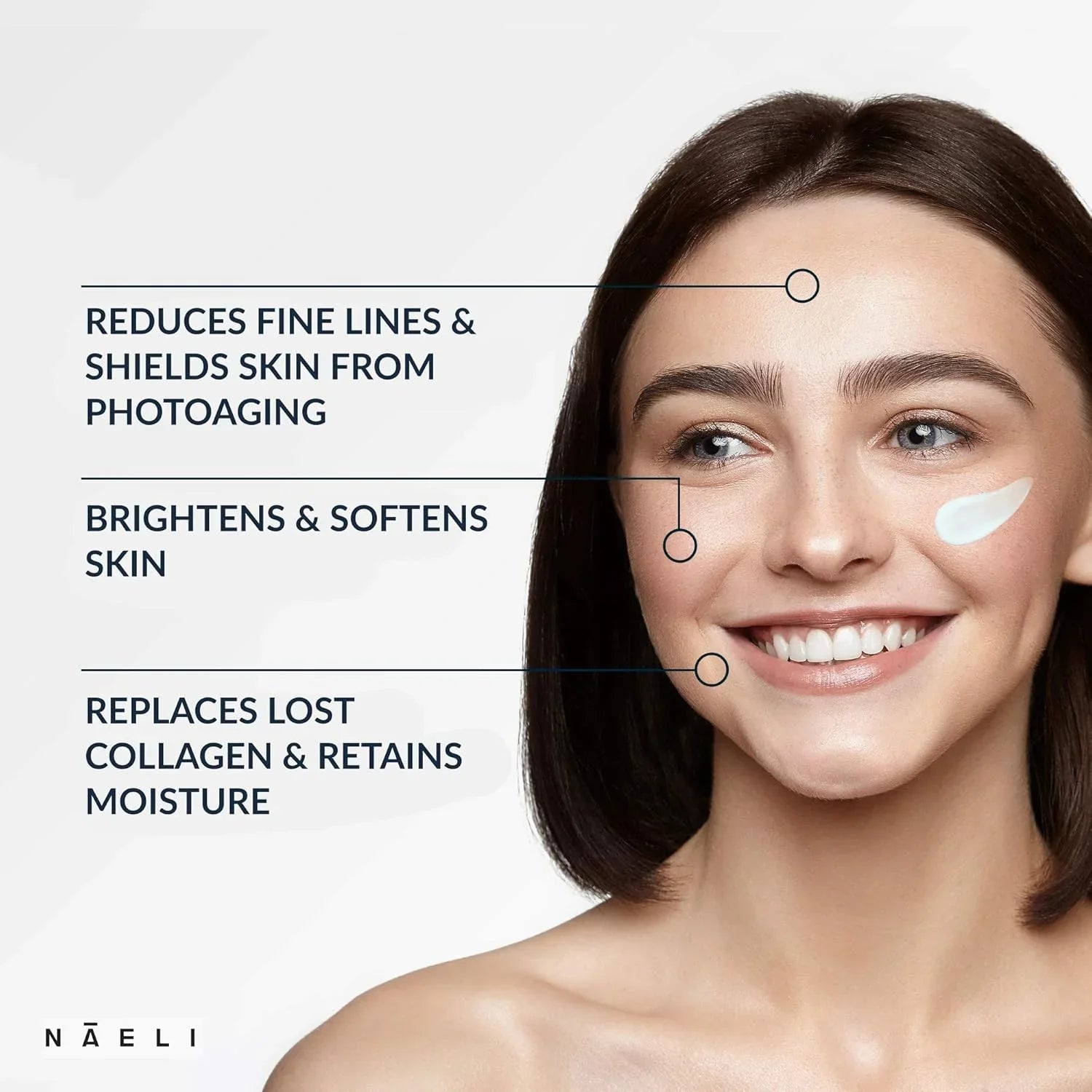 NAELI Face Moisturizer with SPF 30, anti Aging Collagen & Peptide Cream, Reduces Wrinkles - Lightweight Skin Hydration with Hyaluronic Acid, Paraben Free & Non-Comedogenic Sunscreen, 1.4 Oz