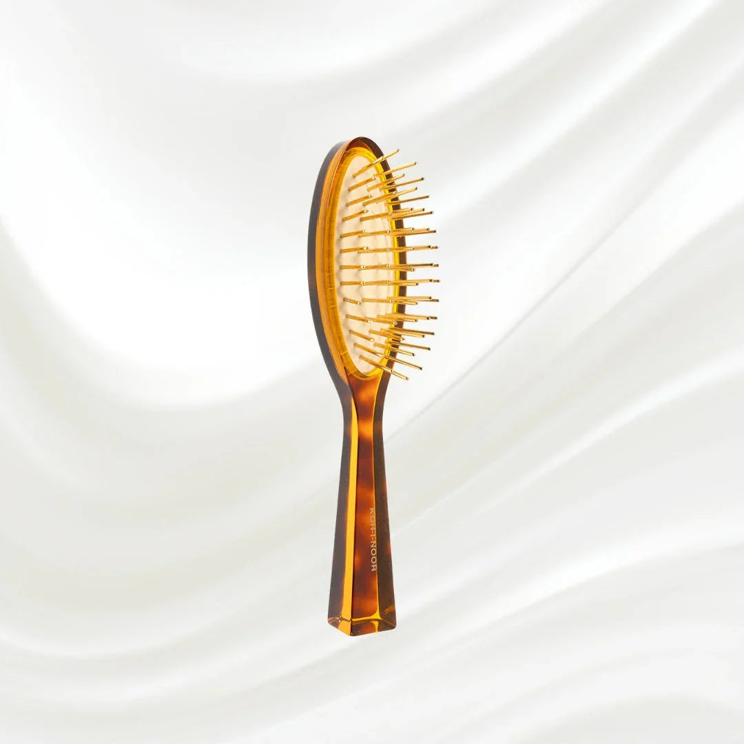 KOH-I-NOOR Jaspè Pneumatic Detangling Hair Brush - Gold Plated Metal Pins