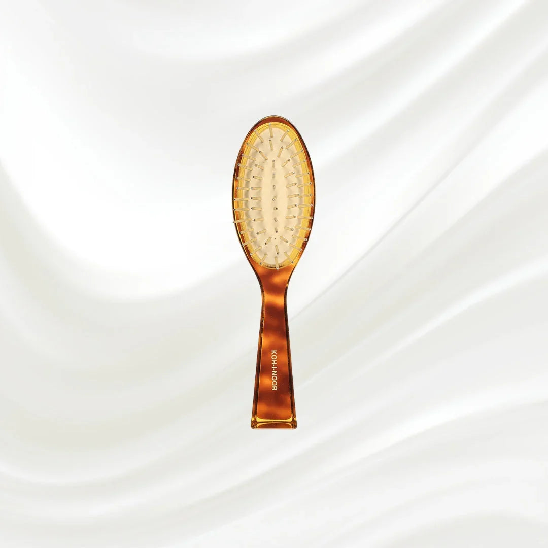 KOH-I-NOOR Jaspè Pneumatic Detangling Hair Brush - Gold Plated Metal Pins