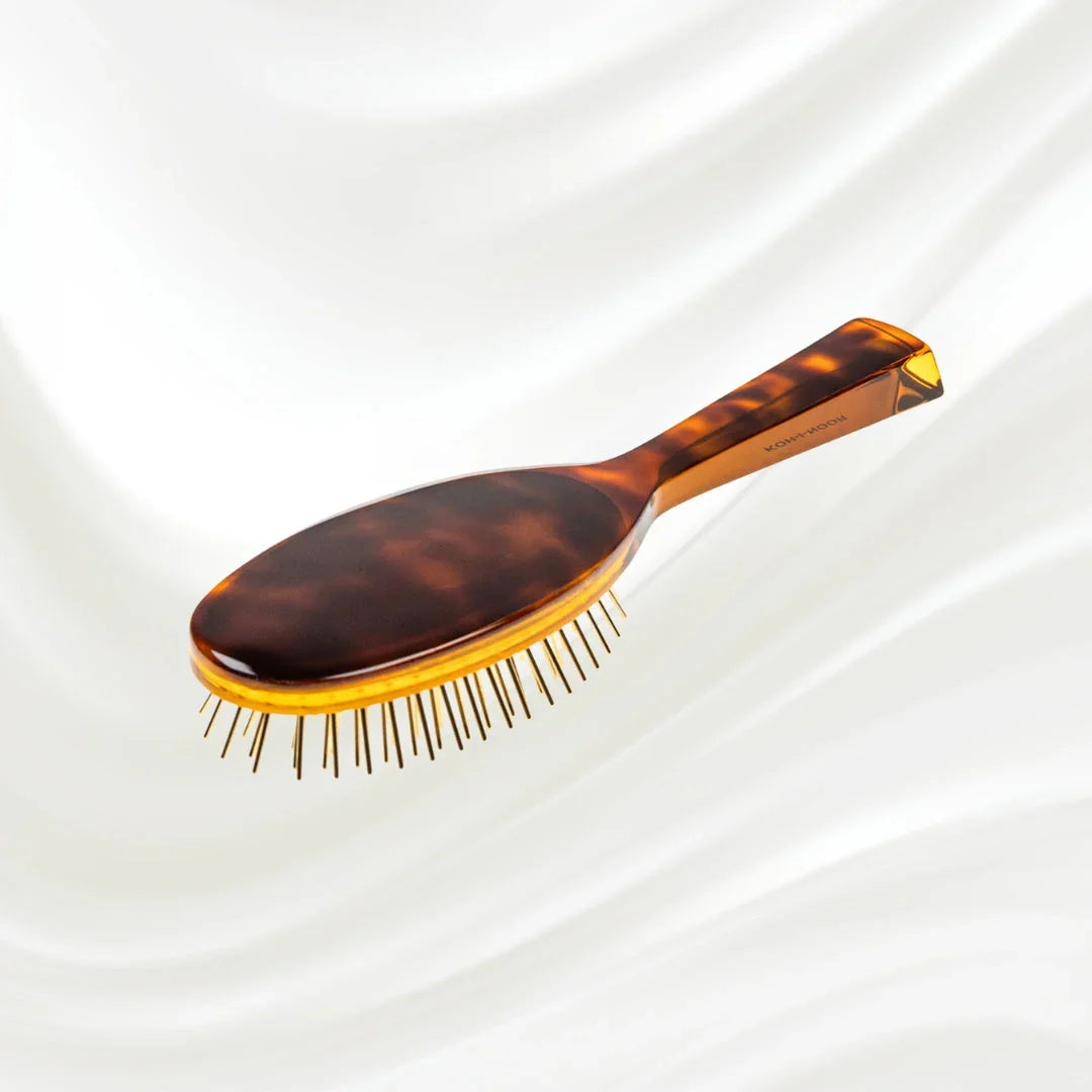 KOH-I-NOOR Luxury Pneumatic Hair Brush - Gold Pins & Cellulose Acetate in Classic Tortoiseshell