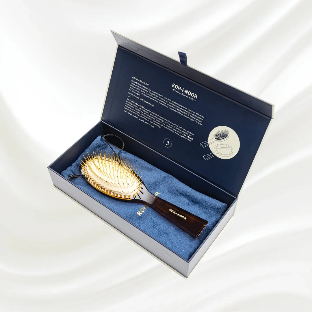 KOH-I-NOOR Luxury Pneumatic Hair Brush - Gold Pins & Cellulose Acetate in Classic Tortoiseshell