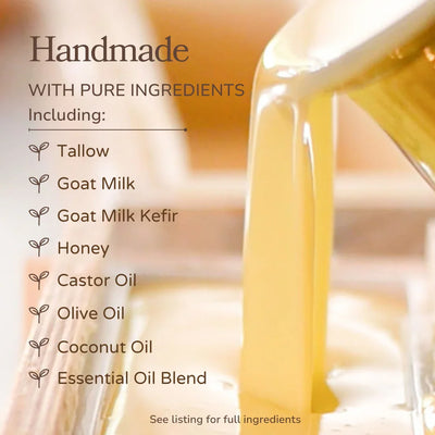 Pretty farm girl Lavender + Mint Handmade Tallow and Goat Milk Soap Bar - Image 4