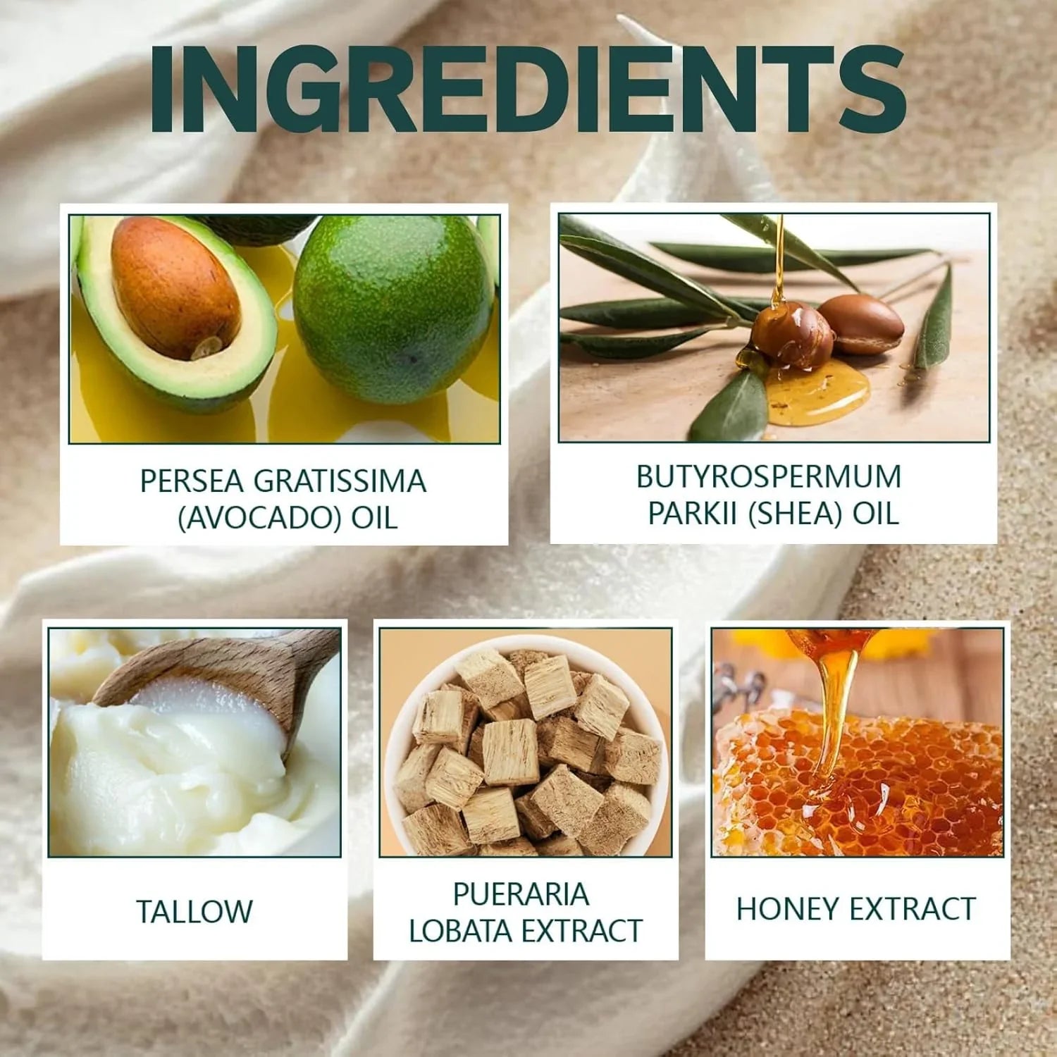 Beef Tallow Moisturizer Women Men - Tallow and Honey Balm - Hydrating Body Butter for Dry Skin - Body & Face Moisturizer -Deep Hydration with Avocado Oil and Pueraria Extract -Travel Size Gift Set