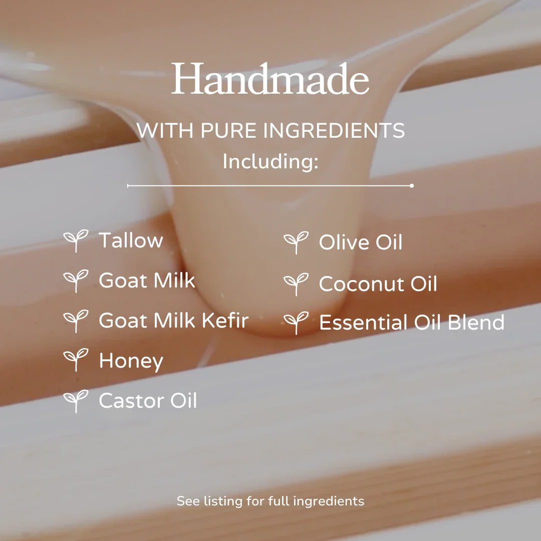 Pretty farm girl Pink Salt + Grapefruit Cleansing Bar Handmade Tallow and Goat Milk Soap Bar