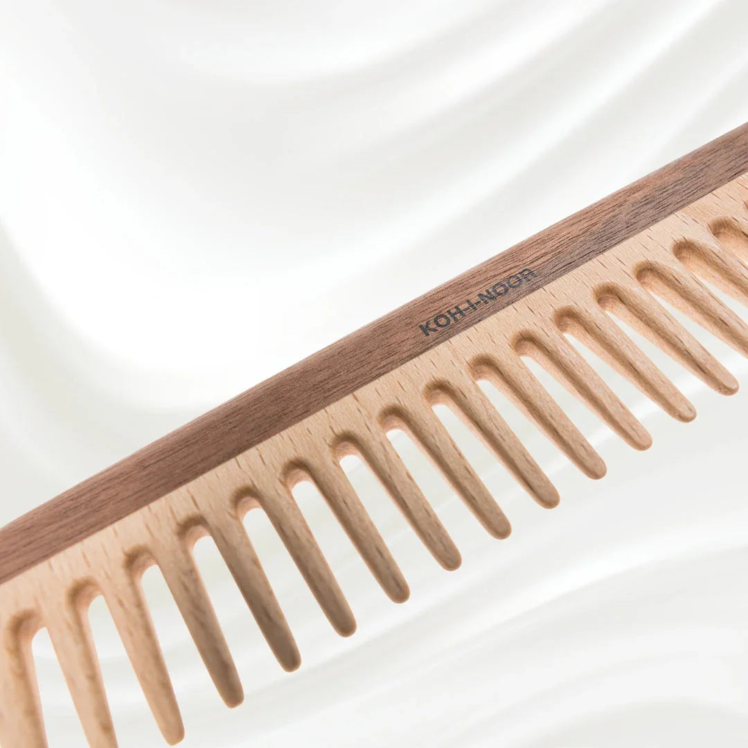 KOH-I-NOOR Legno Beech and Kotibe Wood Wide Spread Tooth comb