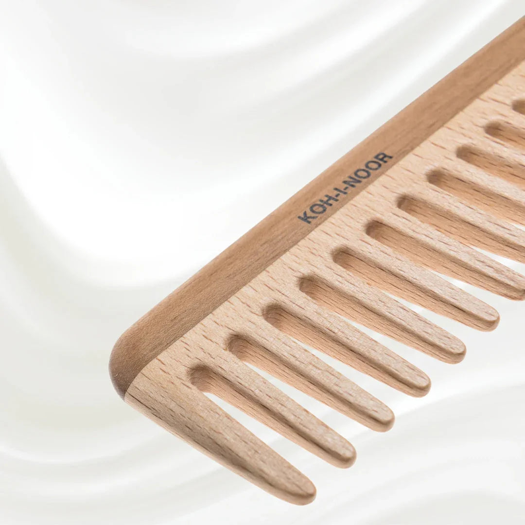 KOH-I-NOOR Beauty USA Legno Beech and Kotibe Wood Wide Tooth Comb