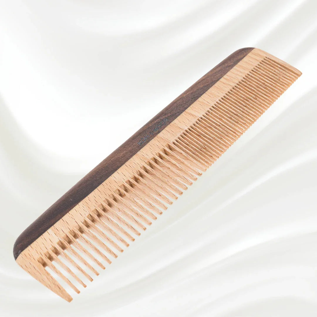 KOH-I-NOOR Legno Beech and Kotibe Wood Wide and Close Spread Tooth Comb