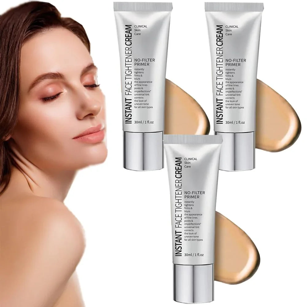 Instant Face Tightener No-Filter Primer with Brush Free, Instant Face Tightener Cream, Instant Skin Tightener, Instant Eye Tightener Easy-Wear Formula – Ultimate Lift & Smooth Finish (3PCS)
