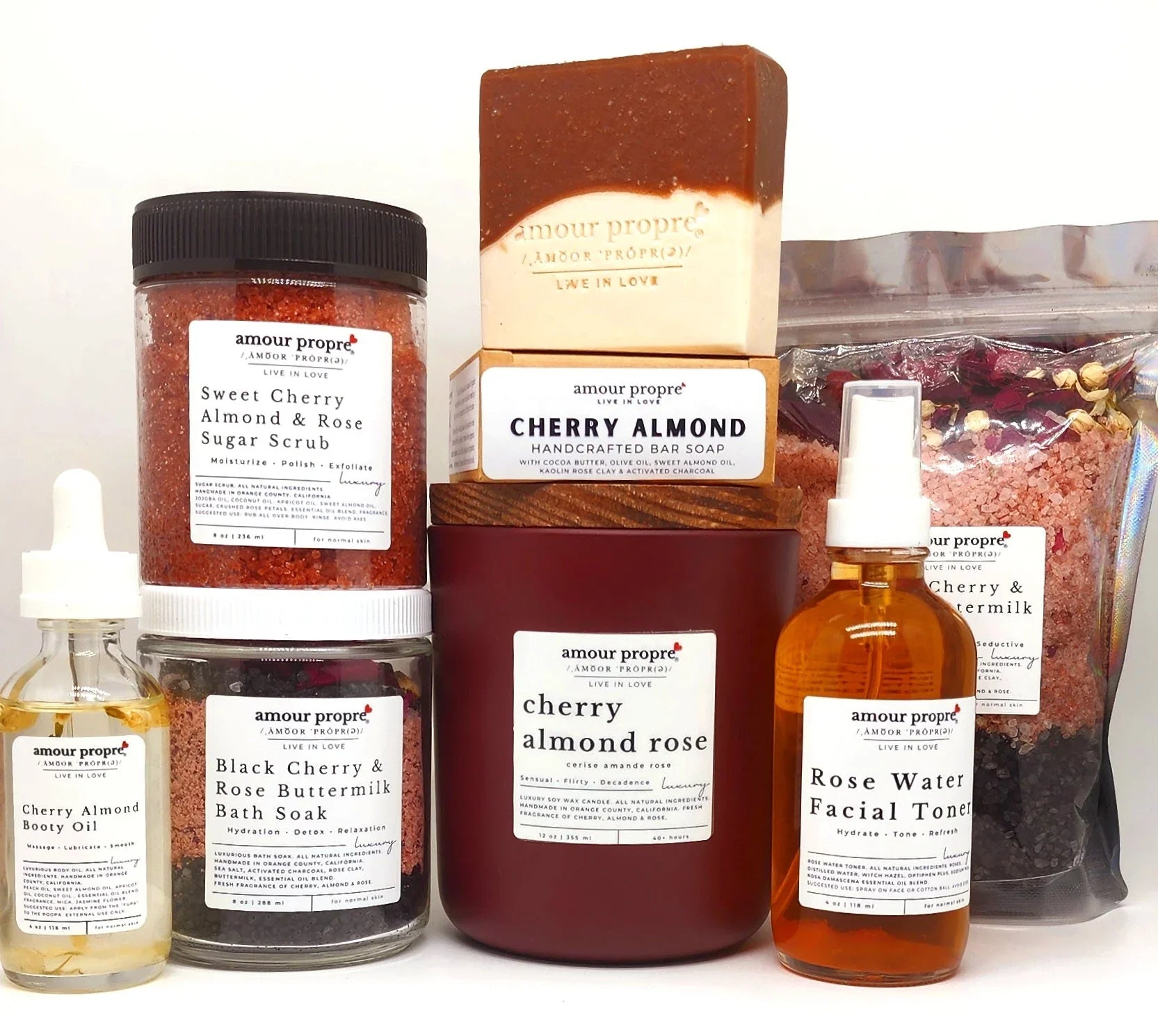 Amour Propre® Cherry Almond Rose Spa Gift Box Sets