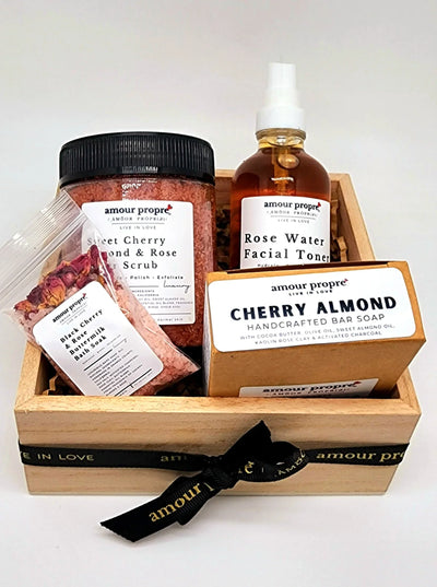 Amour Propre® Cherry Almond Rose Spa Gift Box Sets - Image 3
