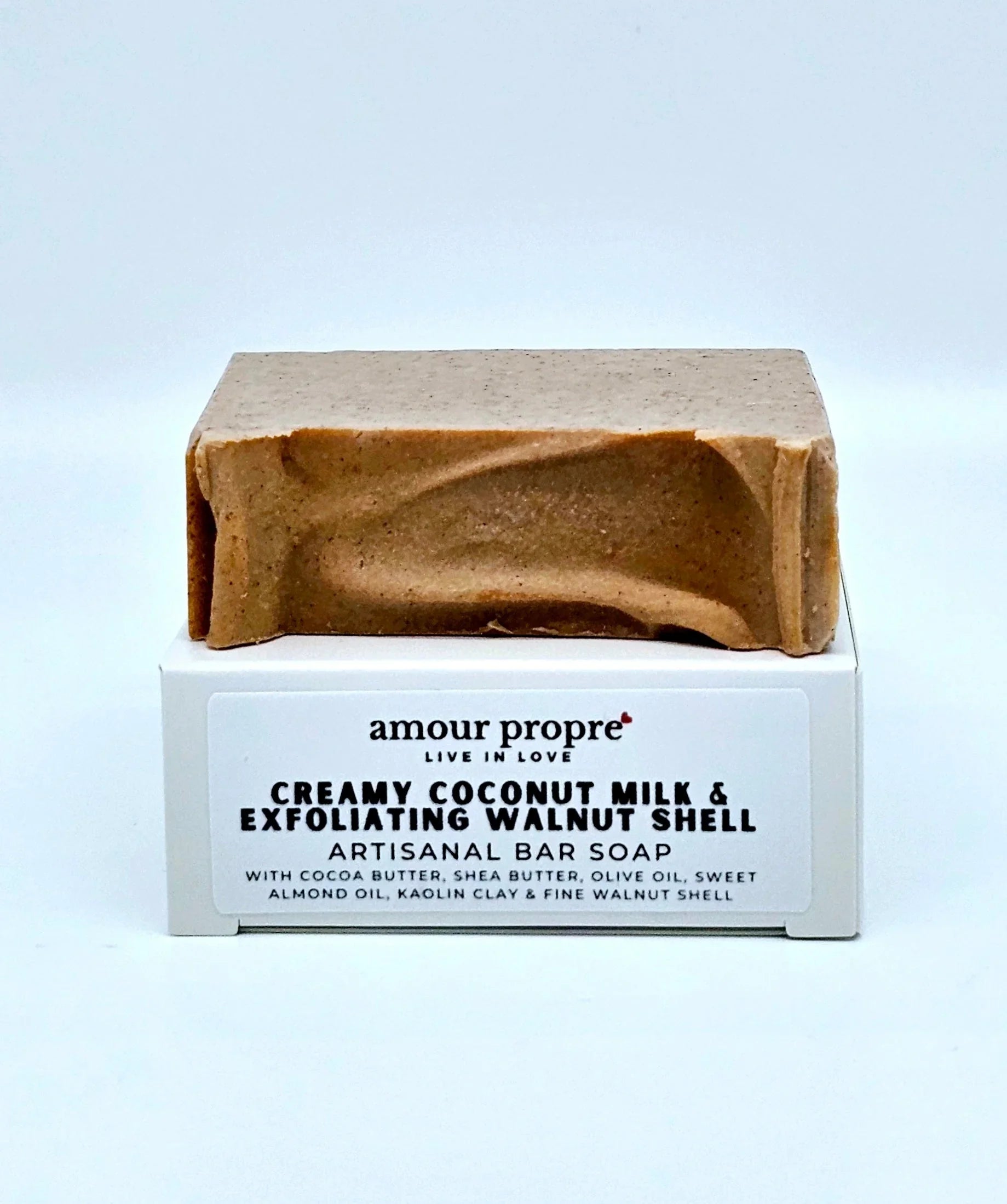 Amour Propre® Creamy Coconut Milk & Exfoliating Walnut Shell Artisanal Bar Soap