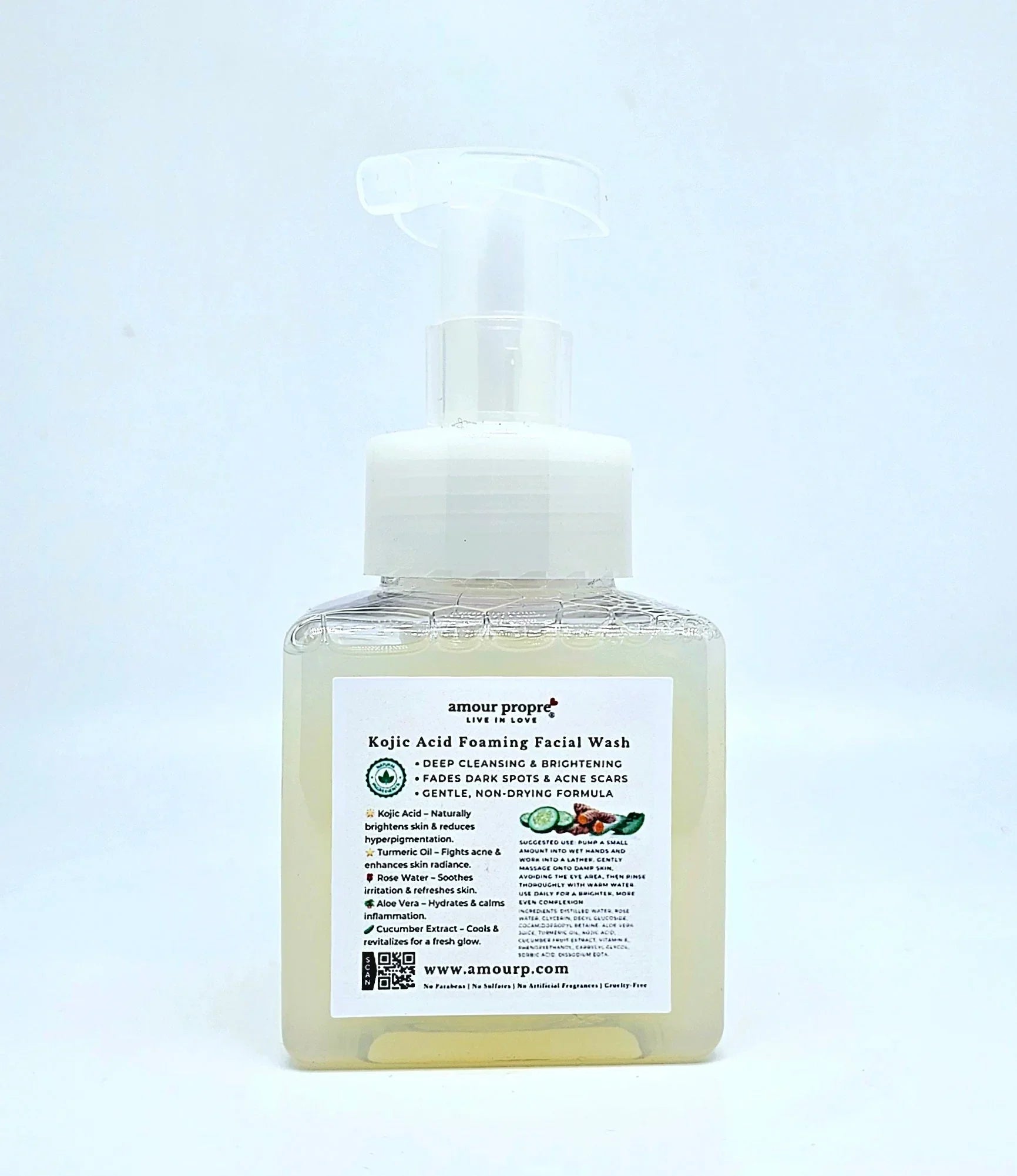 Amour Propre® Kojic Acid Foaming Facial Wash – Brighten, Cleanse & Rejuvenate