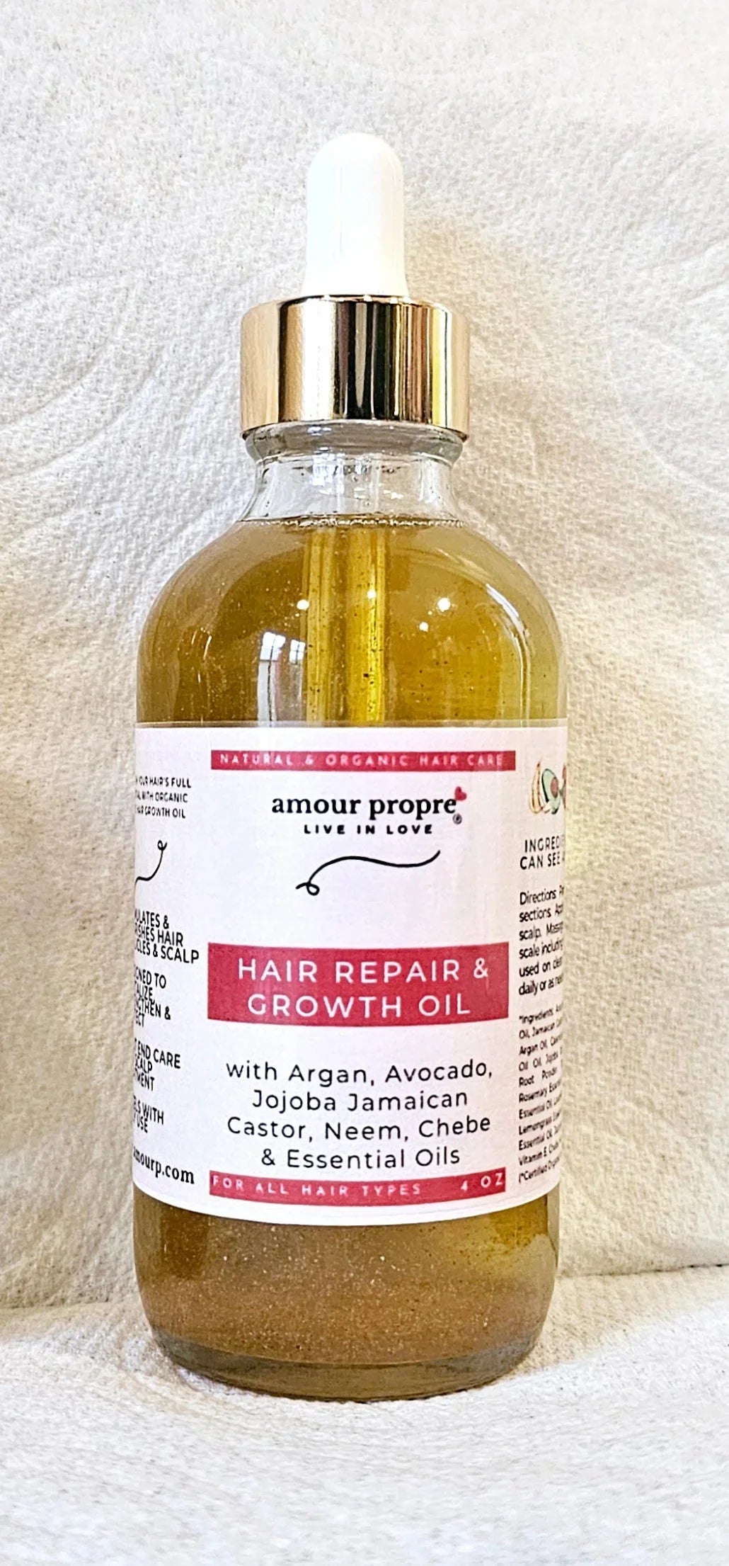 Amour Propre® Organic Chebe Hair Growth Oil with Avocado and Argan Oils