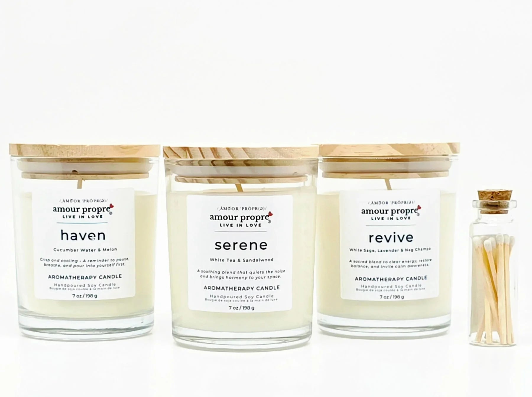 Amour Propre® Amour Propre Aromatherapy Collection Trio - Serene, Haven, Revive Soy Candles