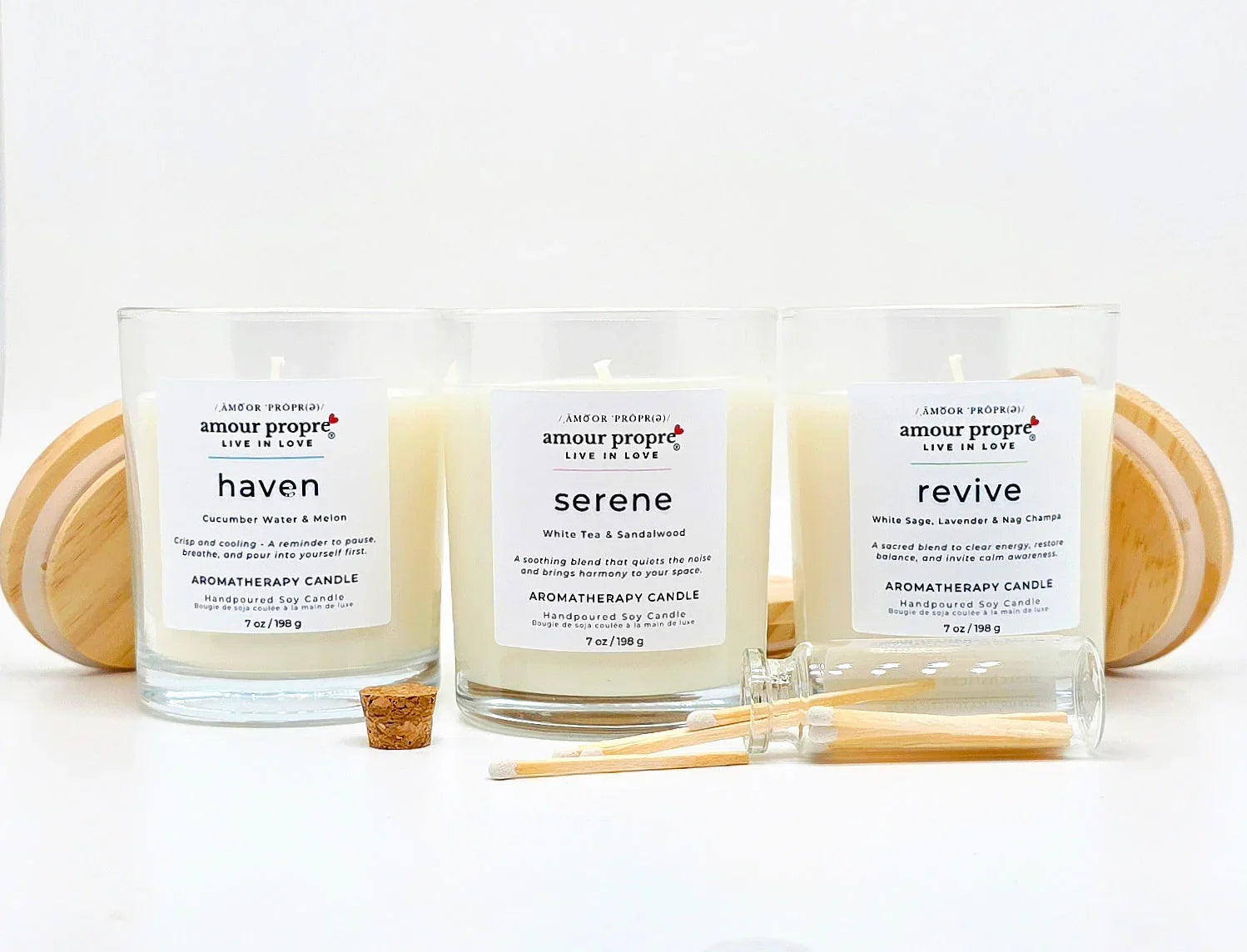 Amour Propre® Amour Propre Aromatherapy Collection Trio - Serene, Haven, Revive Soy Candles