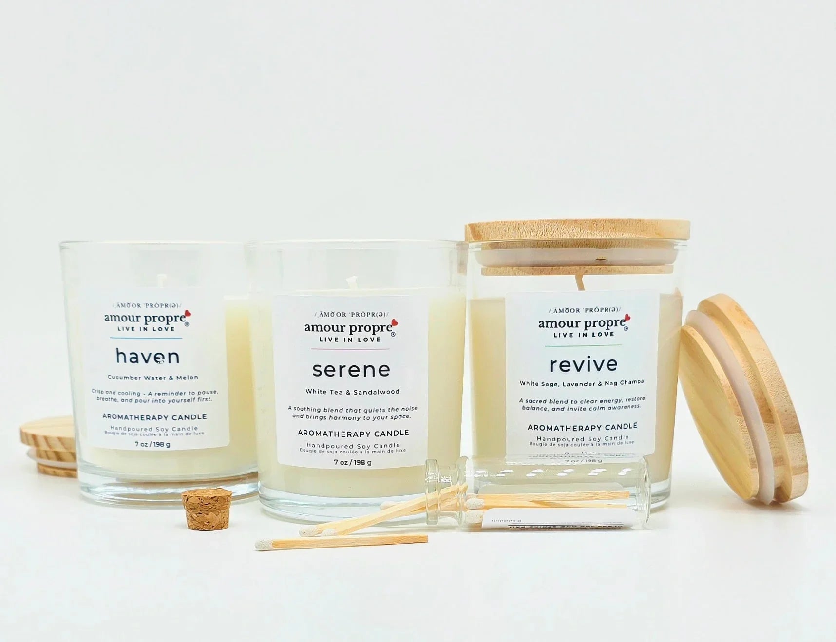 Amour Propre® Amour Propre Aromatherapy Collection Trio - Serene, Haven, Revive Soy Candles