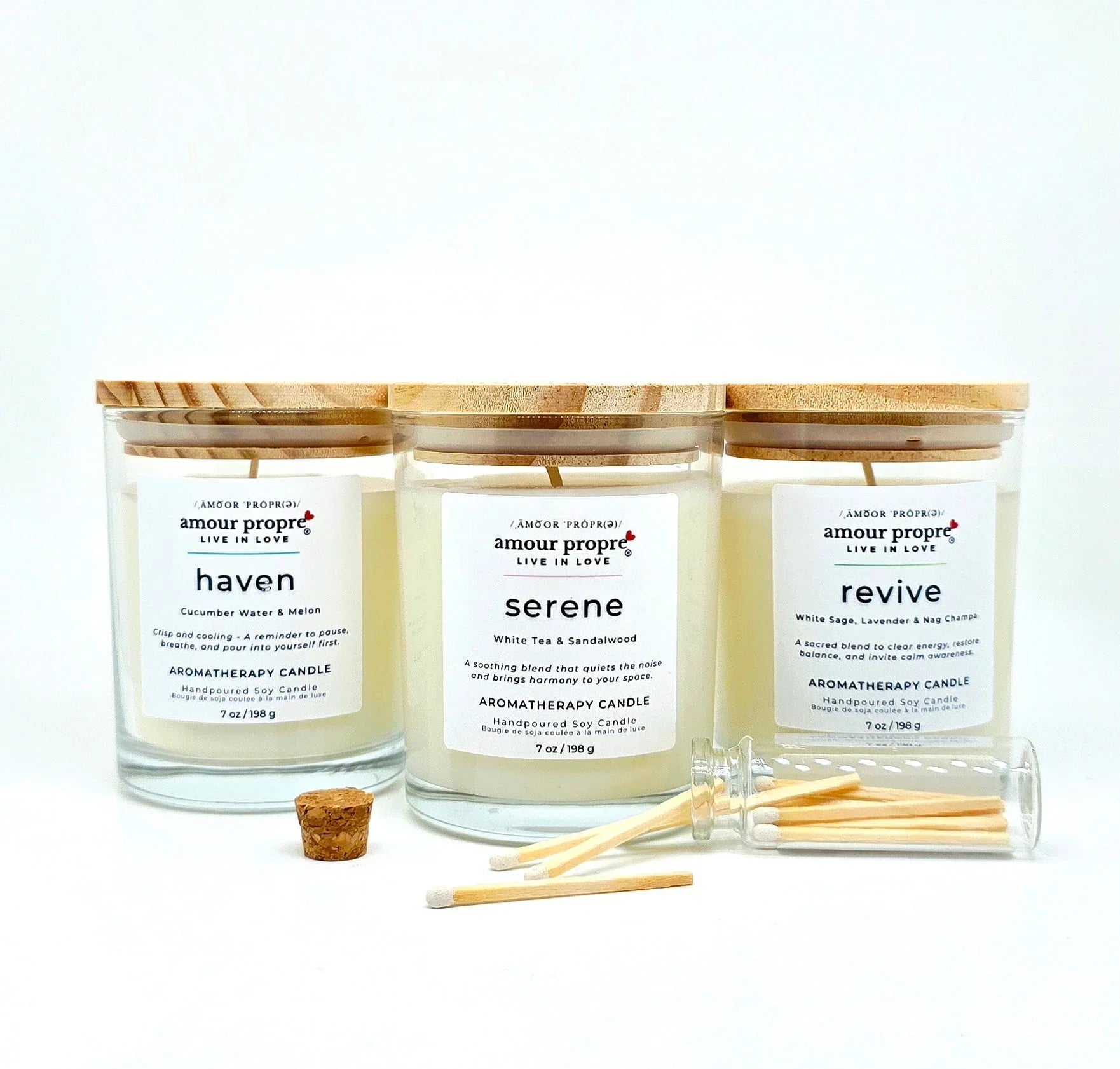 Amour Propre® Amour Propre Aromatherapy Collection Trio - Serene, Haven, Revive Soy Candles