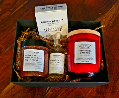 Amour Propre® Cherry Almond Rose Spa Gift Box Sets - Image 4