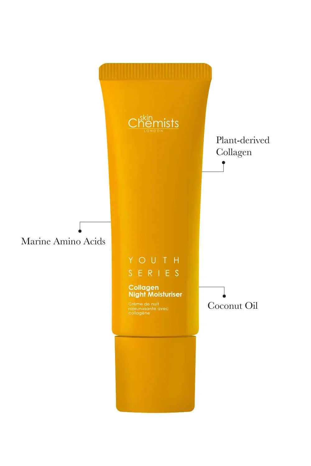 Skin Chemists Collagen anti Aging Night Moisturiser | anti Aging Skin Care Face Moisturiser Cream Enriched with Plant-Based Collagen, Marine Amino Acids & Coconut Oil - Daily anti Aging Skin Care 50Ml
