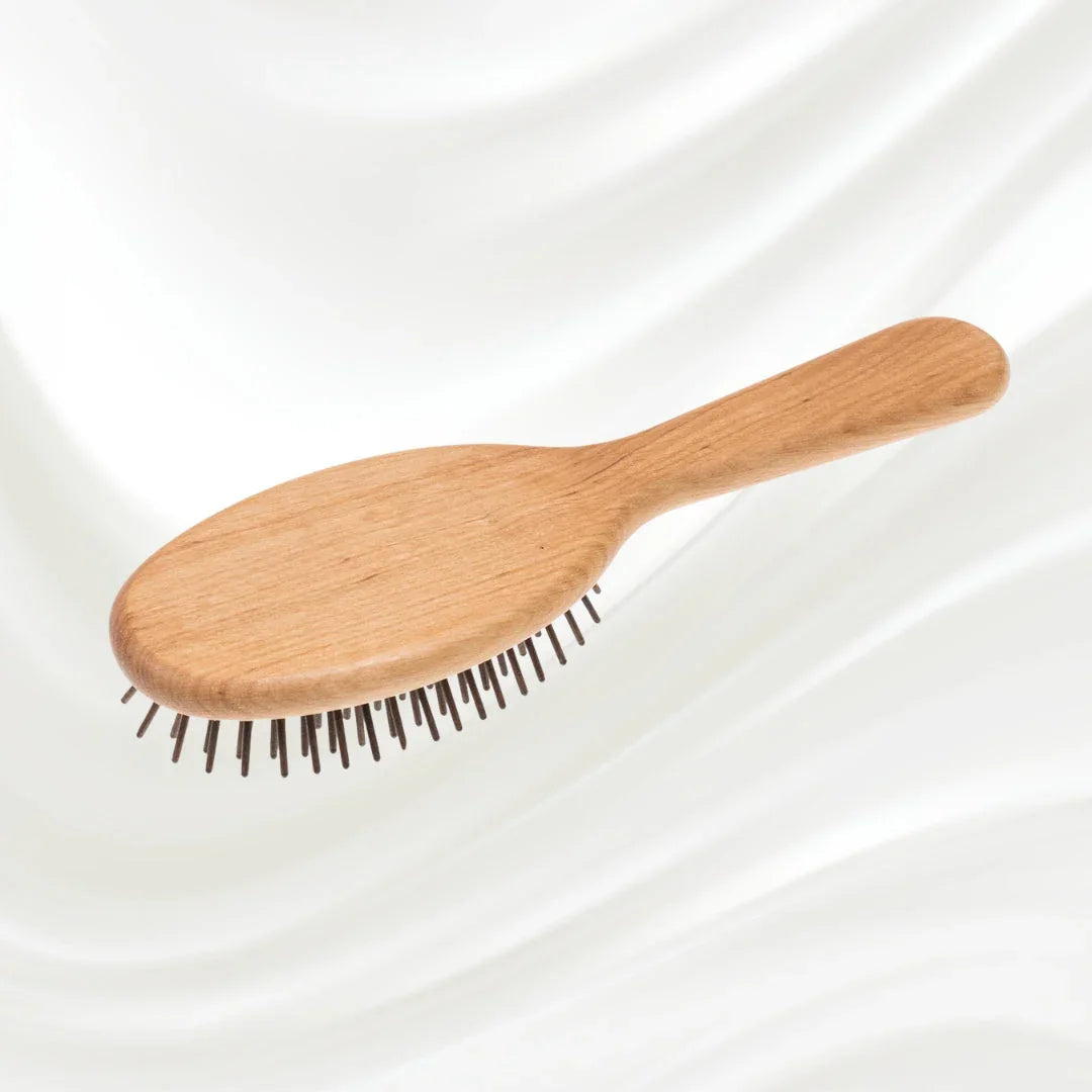 KOH-I-NOOR Legno Alder Wood Brush - Wood Pins for Anti-Static, Frizz-Free Hair