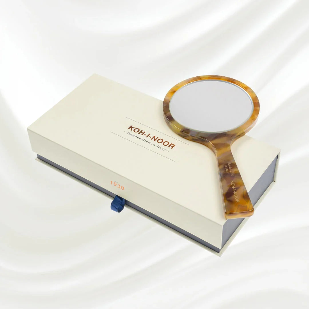KOH-I-NOOR Luxury Hand Mirror - Honey Yellow | German Glass