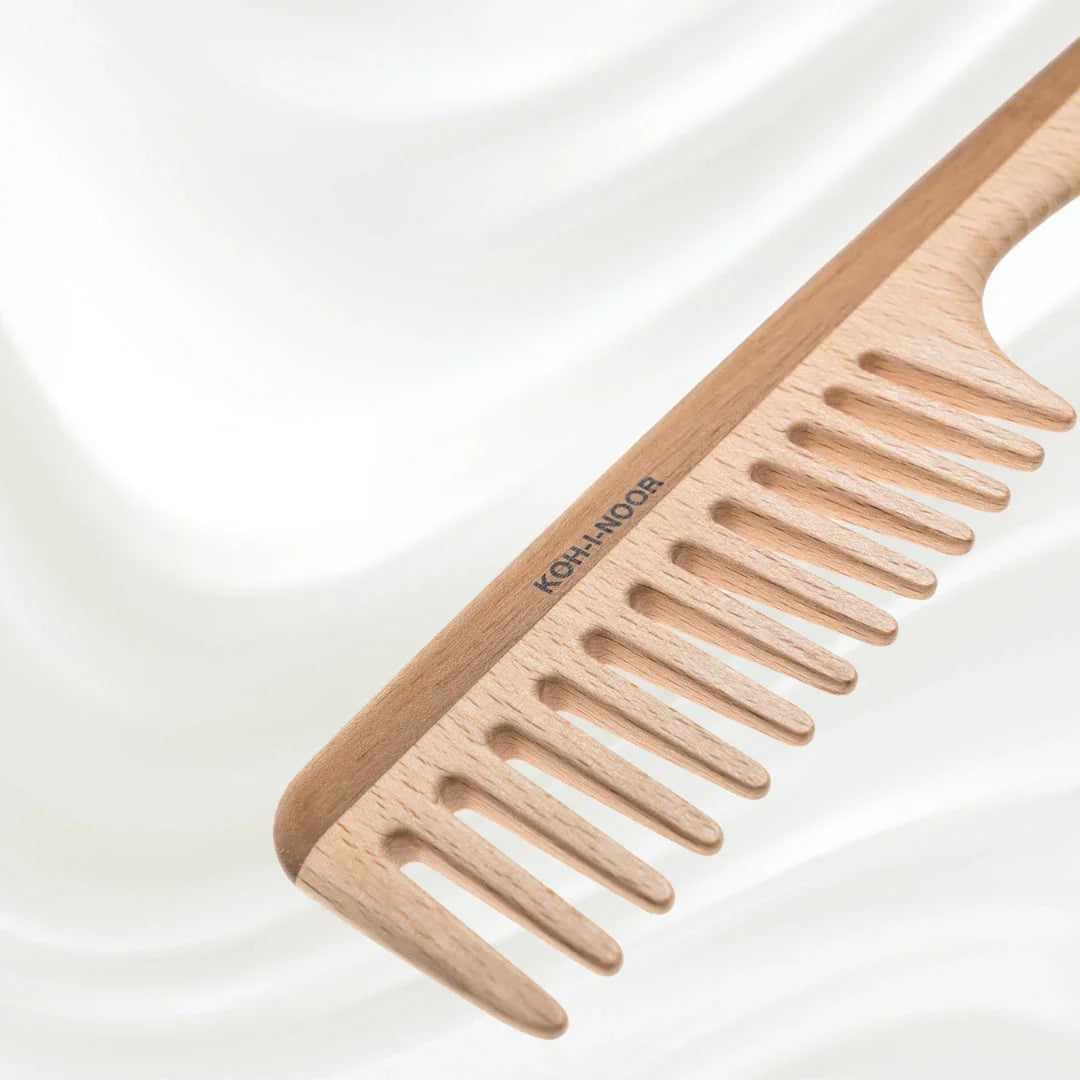 KOH-I-NOOR Beauty USA Legno Beech and Kotibe Wood Wide Tooth Comb