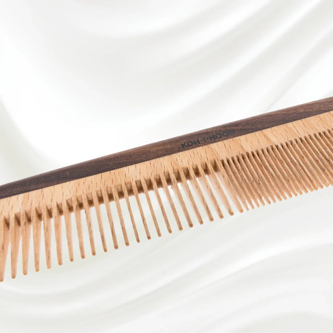 KOH-I-NOOR Legno Beech and Kotibe Wood Wide and Close Spread Tooth Comb