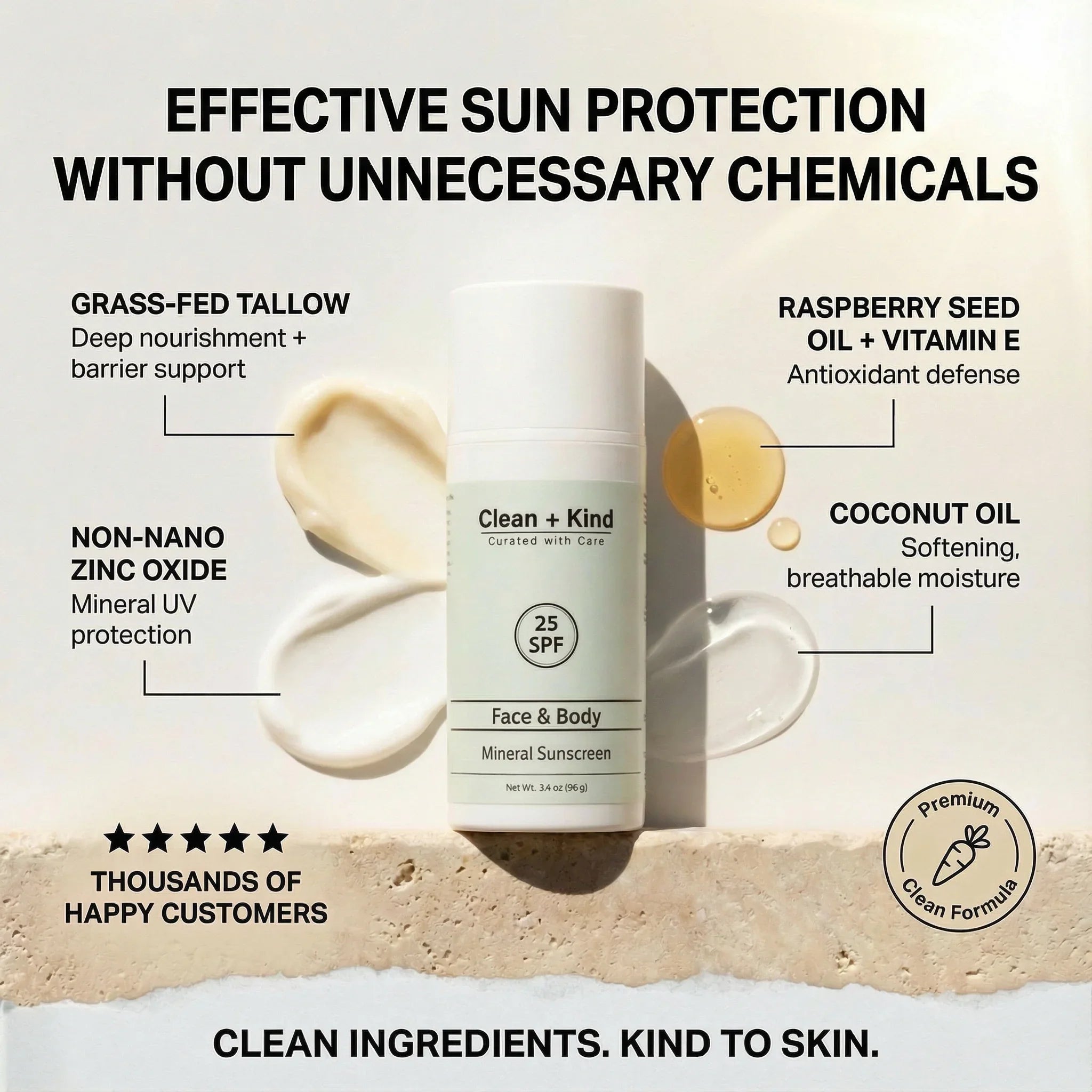 Clean + Kind Tallow Mineral Sunscreen