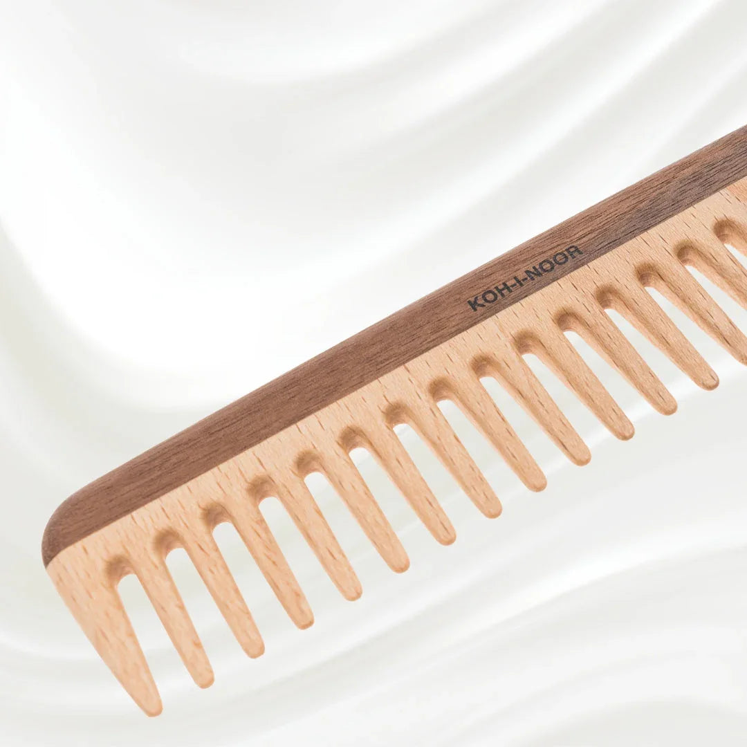 KOH-I-NOOR Legno Beech and Kotibe Wood Wide Spread Tooth comb