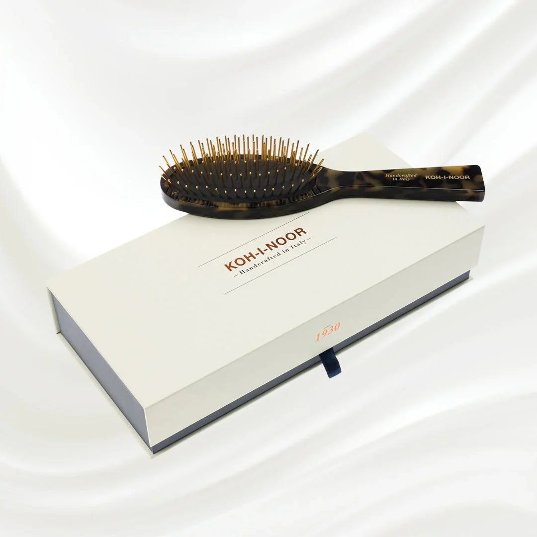 KOH-I-NOOR Luxury Pneumatic Hair Brush - Gold Pins & Cellulose Acetate