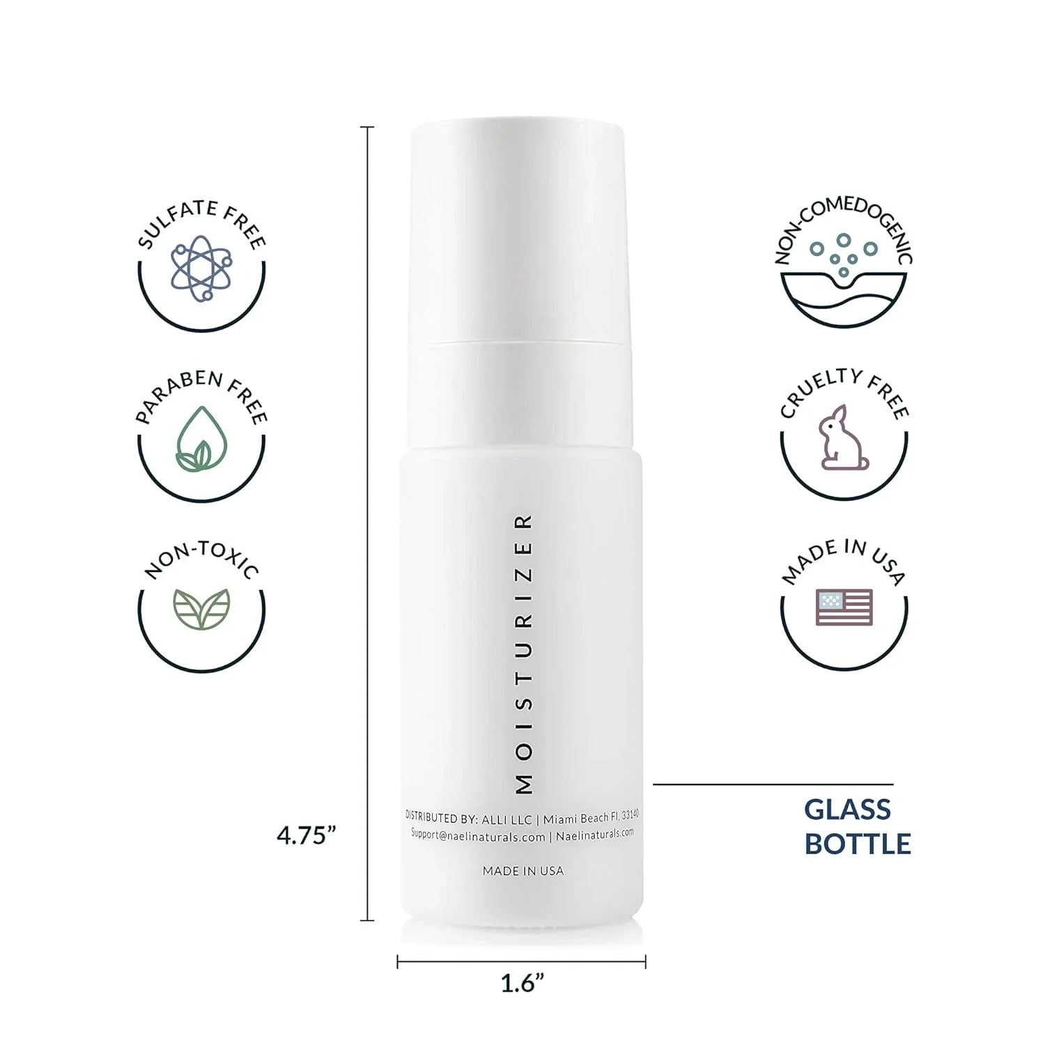 NAELI Face Moisturizer with SPF 30, anti Aging Collagen & Peptide Cream, Reduces Wrinkles - Lightweight Skin Hydration with Hyaluronic Acid, Paraben Free & Non-Comedogenic Sunscreen, 1.4 Oz