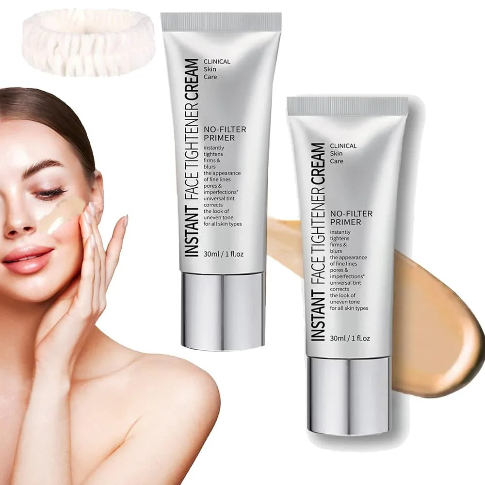 Instant Face Tightener Cream - Face Tightener No-Filter Primer, Instant Face Tightener Primer,Skin Tightener Face Primer for Makeup (2PCS)