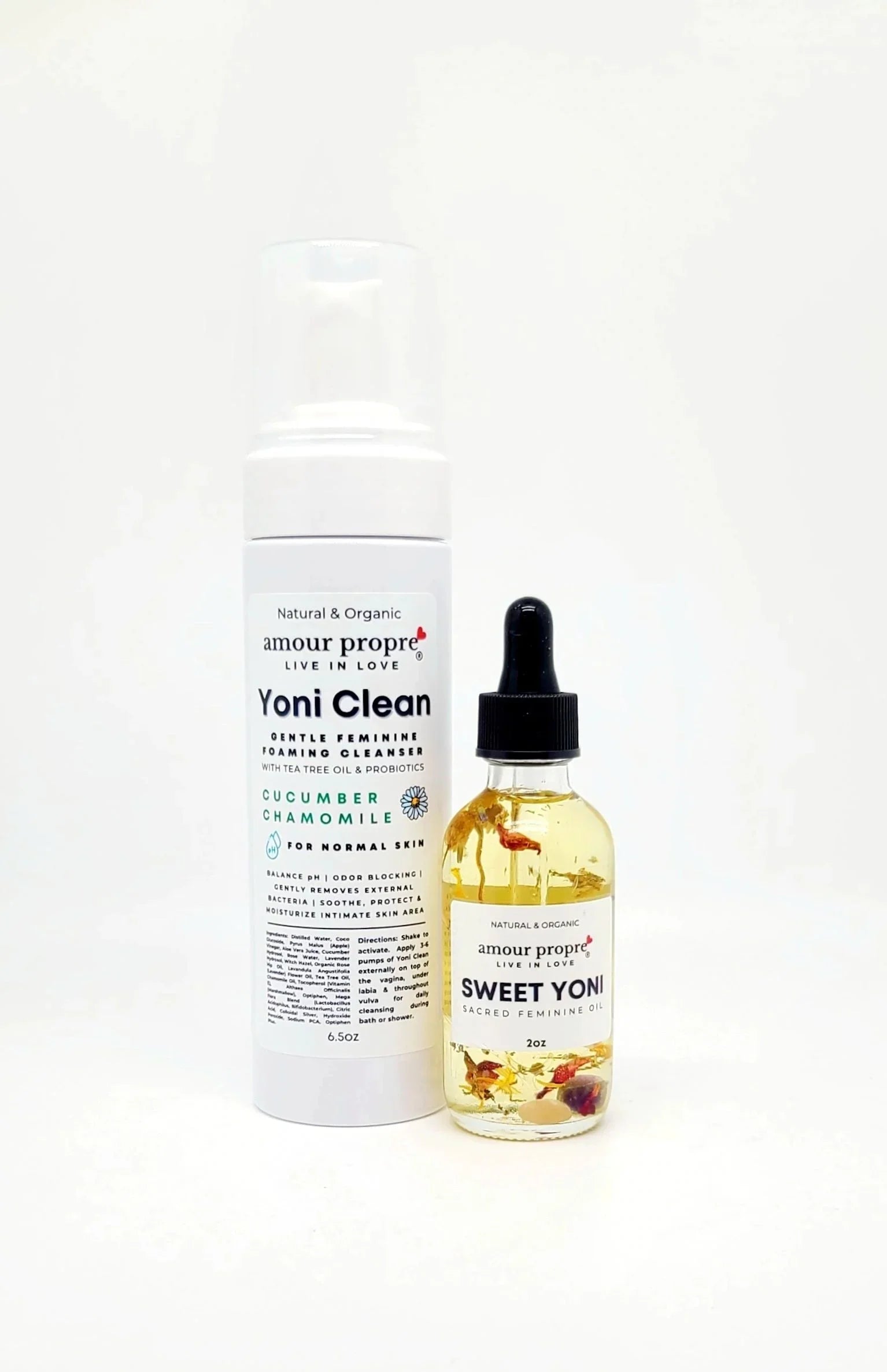 Amour Propre® Sweet Yoni: Sacred Feminine Oil | 1oz, 2 oz | Natural Vaginal Lubricant | Amethyst and Quartz Crystal Infused