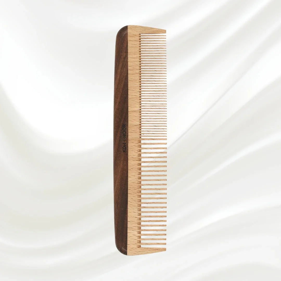 KOH-I-NOOR Legno Beech and Kotibe Wood Wide and Close Spread Tooth Comb