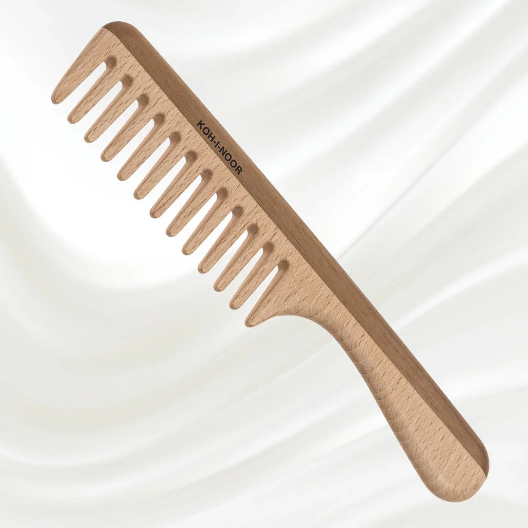 KOH-I-NOOR Beauty USA Legno Beech and Kotibe Wood Wide Tooth Comb