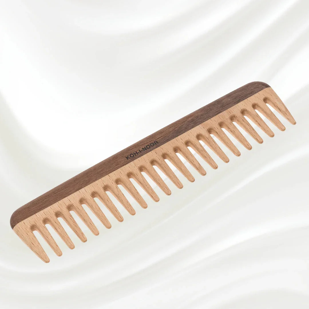 KOH-I-NOOR Legno Beech and Kotibe Wood Wide Spread Tooth comb