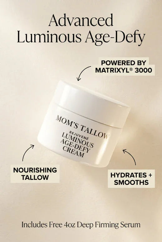Mom’s Tallow Advanced Rejuvené Luminous Age-Defy Face/Neck Cream: Featuring Matrixyl® 3000 (+ Free 4oz Deep Firming Serum)