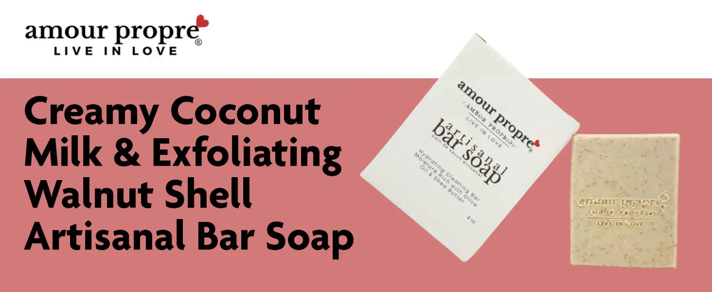 Amour Propre® Creamy Coconut Milk & Exfoliating Walnut Shell Artisanal Bar Soap
