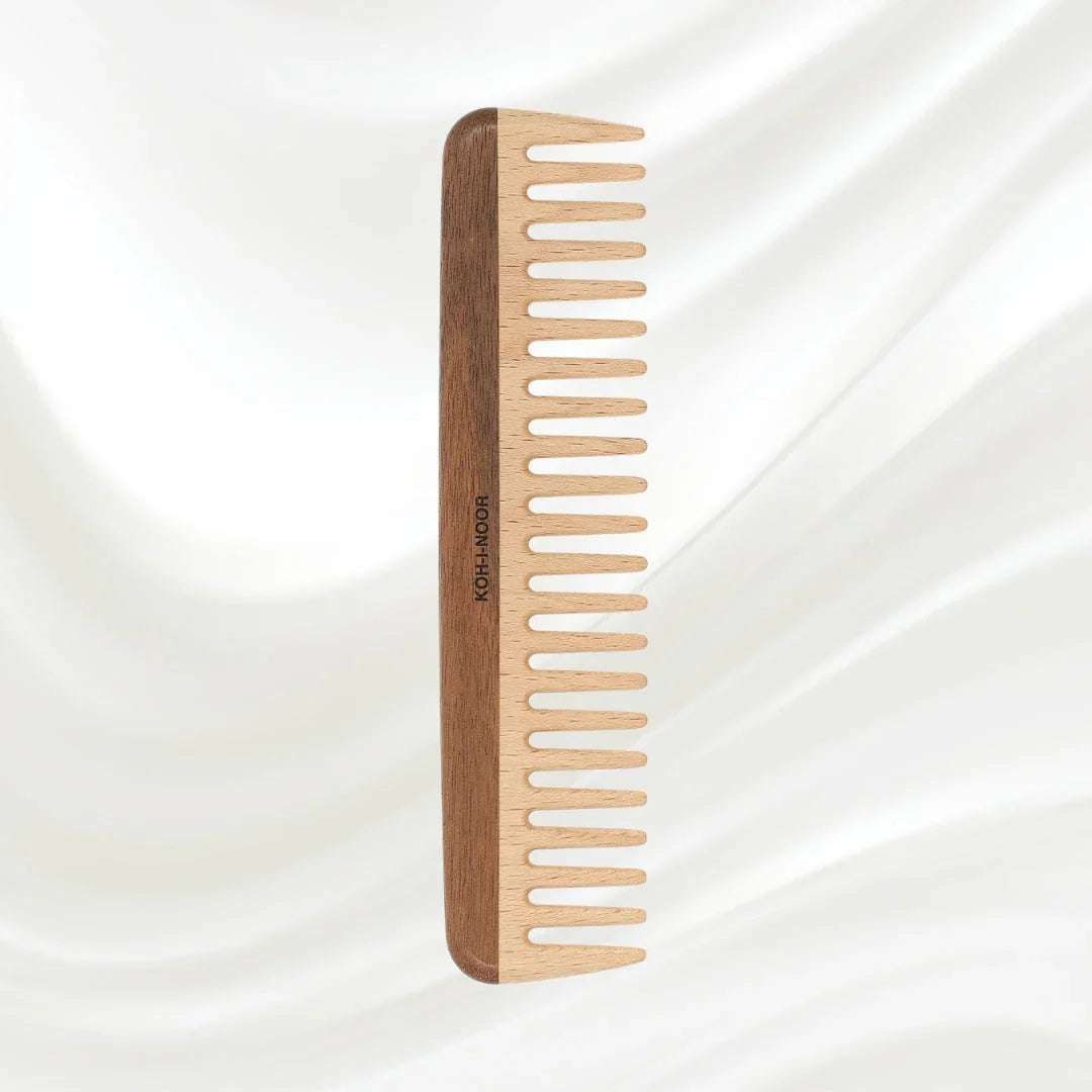 KOH-I-NOOR Legno Beech and Kotibe Wood Wide Spread Tooth comb