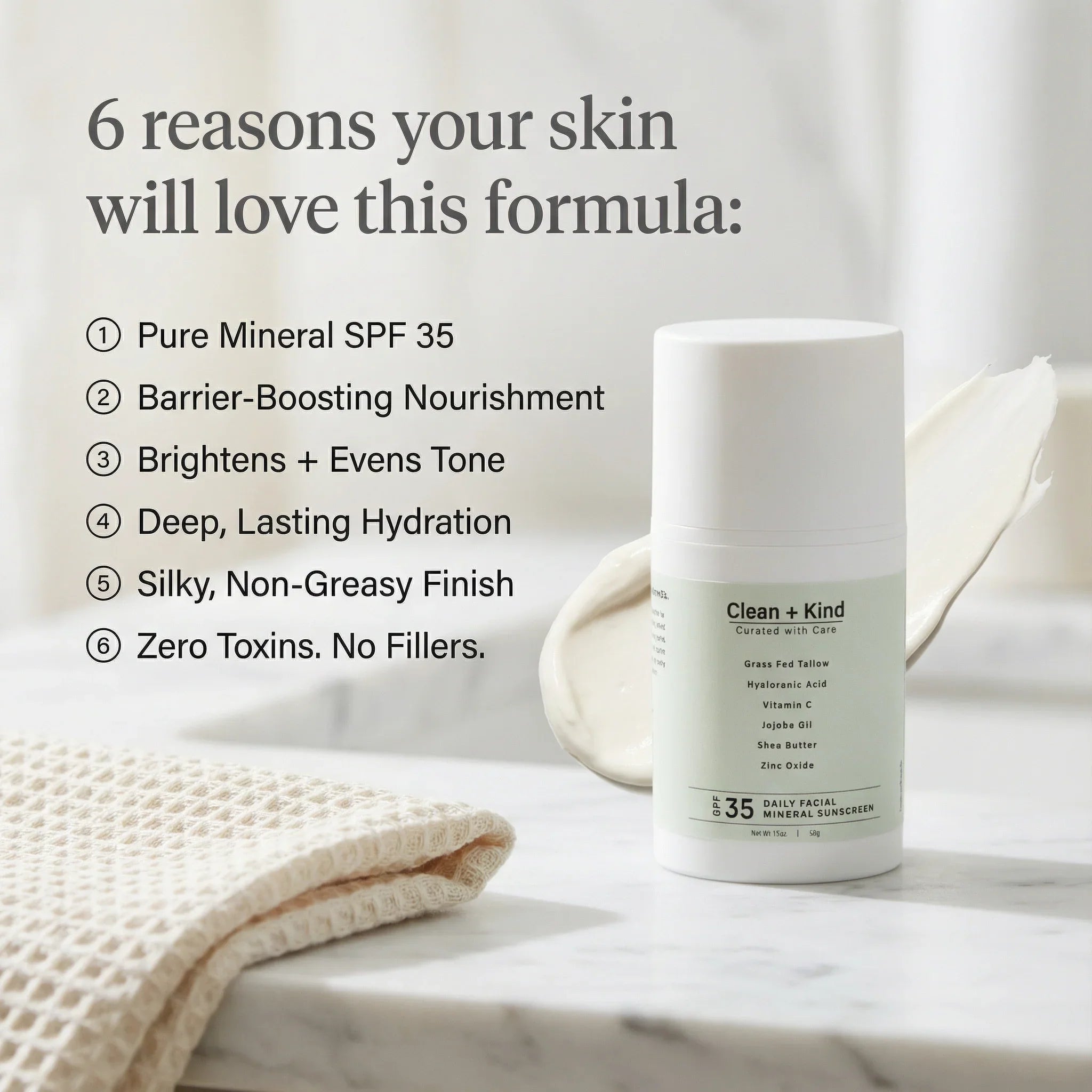 Clean + Kind Daily Moisturizing Sunscreen - SPF 35