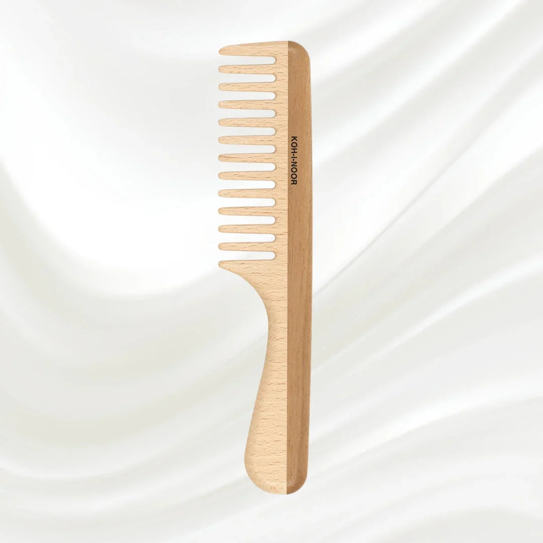 KOH-I-NOOR Beauty USA Legno Beech and Kotibe Wood Wide Tooth Comb
