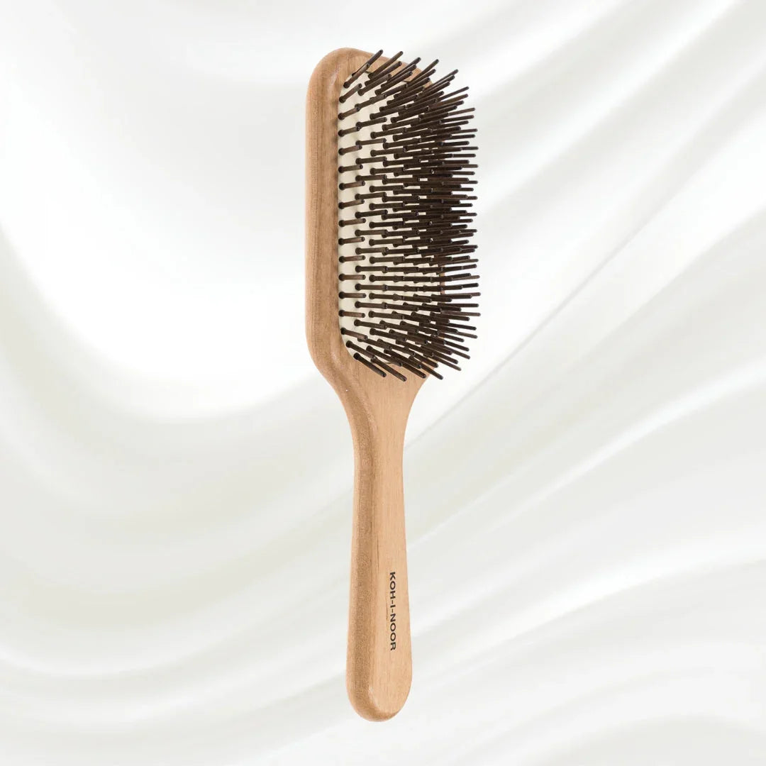 KOH-I-NOOR Legno Alder Wood Paddle Brush for Long Hair & Extensions