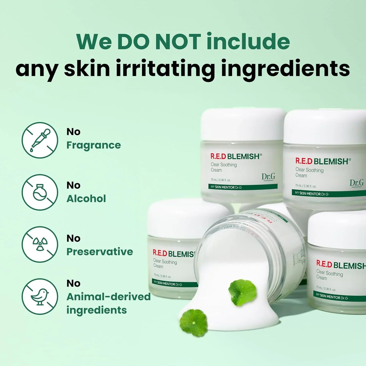 Dr.G Red Blemish Clear Soothing Korean Moisturizer Face Cream, 50Ml - Cica Cream, Korean Skin Care Moisturizer, Korean Face Moisturizer, Facial Moisturizer, Korean Skincare, K Beauty Skincare Coreano